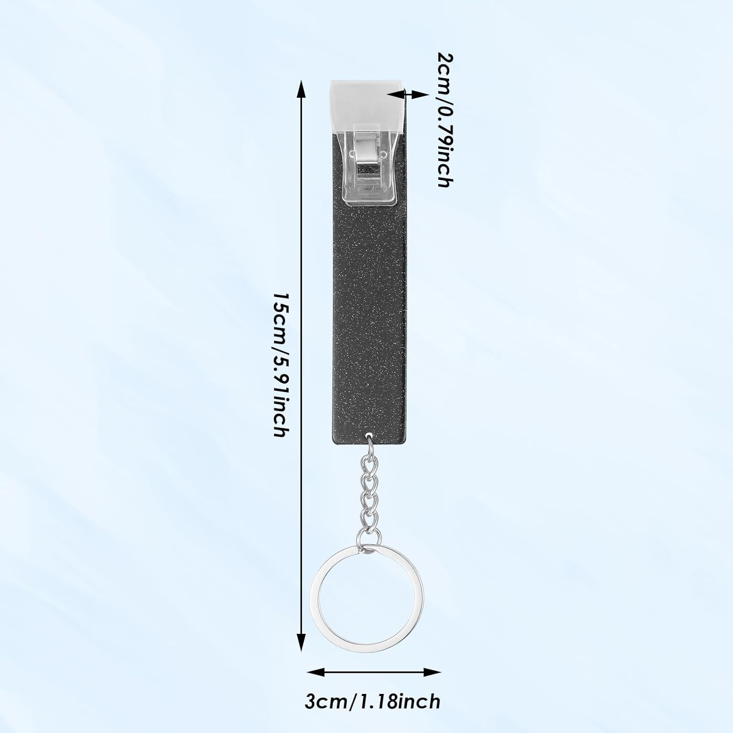 2 PCS Credit Card Grabber for Long Nails, Cute Credit Card Puller Long Nail Clip Keychain, Portable Acrylic Atm Card Holder Keychain Debit Bank Card Grabber for Women Men (Silver, Black)