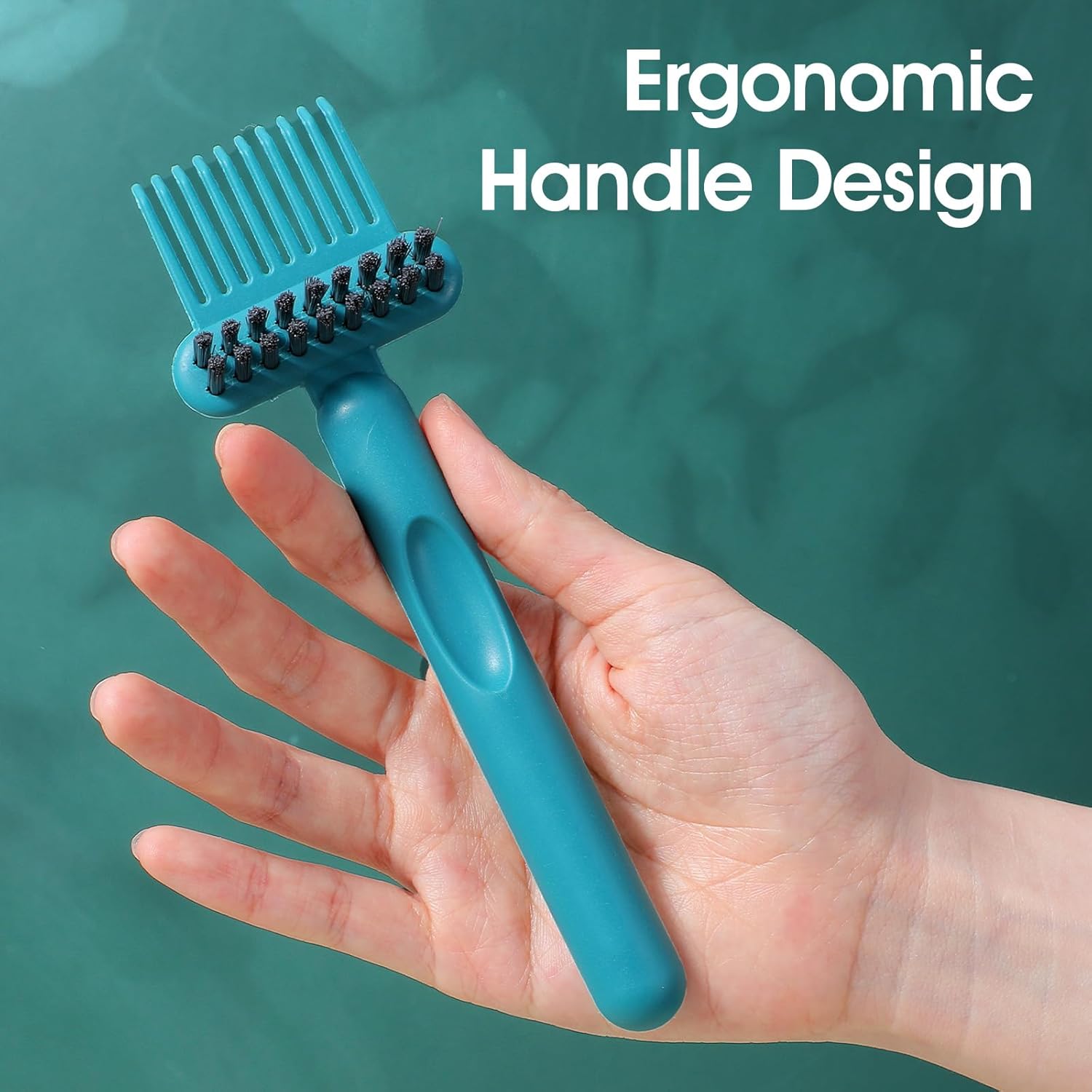 2 Pack 2-in-1 Hair Brush Cleaning Tool Hair Brush Cleaner and Remover Tool Dual-Sided Hairbrush Clean Tools for Removing Hairs and Dust Perfect for Home Salon Travel Use (Green Grey)