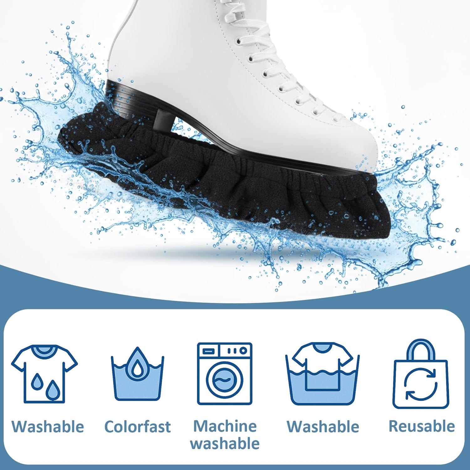 2 PCS Ice Skate Guards, Sports Blade Protector for Hockey Skates, Figure and Ice Skates Blade Covers for Toddler Kids Youth Adults-Men Women Boys Girls Skate Guards Figure Skating Hockey