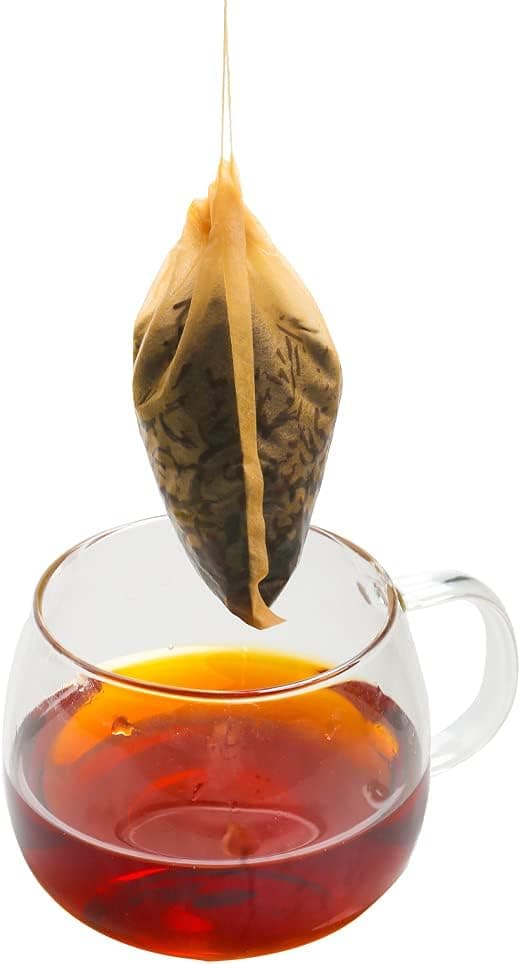 Tea Filter bags, safe and natural material, disposable tea infuser, empty tea bag with drawstring for loose leaf tea, set of 100（3.15 x 3.94 inch ） (White)