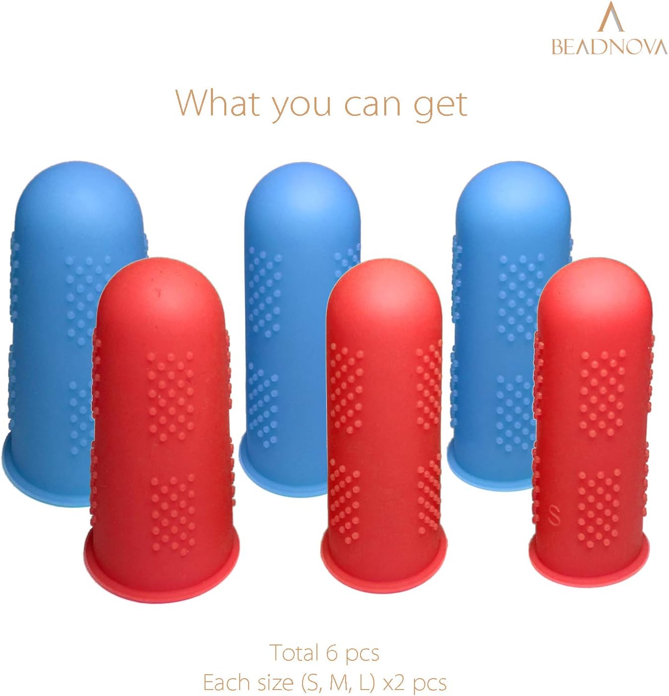Finger Cot Silicon Finger Gloves Protector for Electronic Repair Painting Jewelry Cleaning Crafting Industrial Apply (Pack of 6-3 Size, Blue & Red Color)