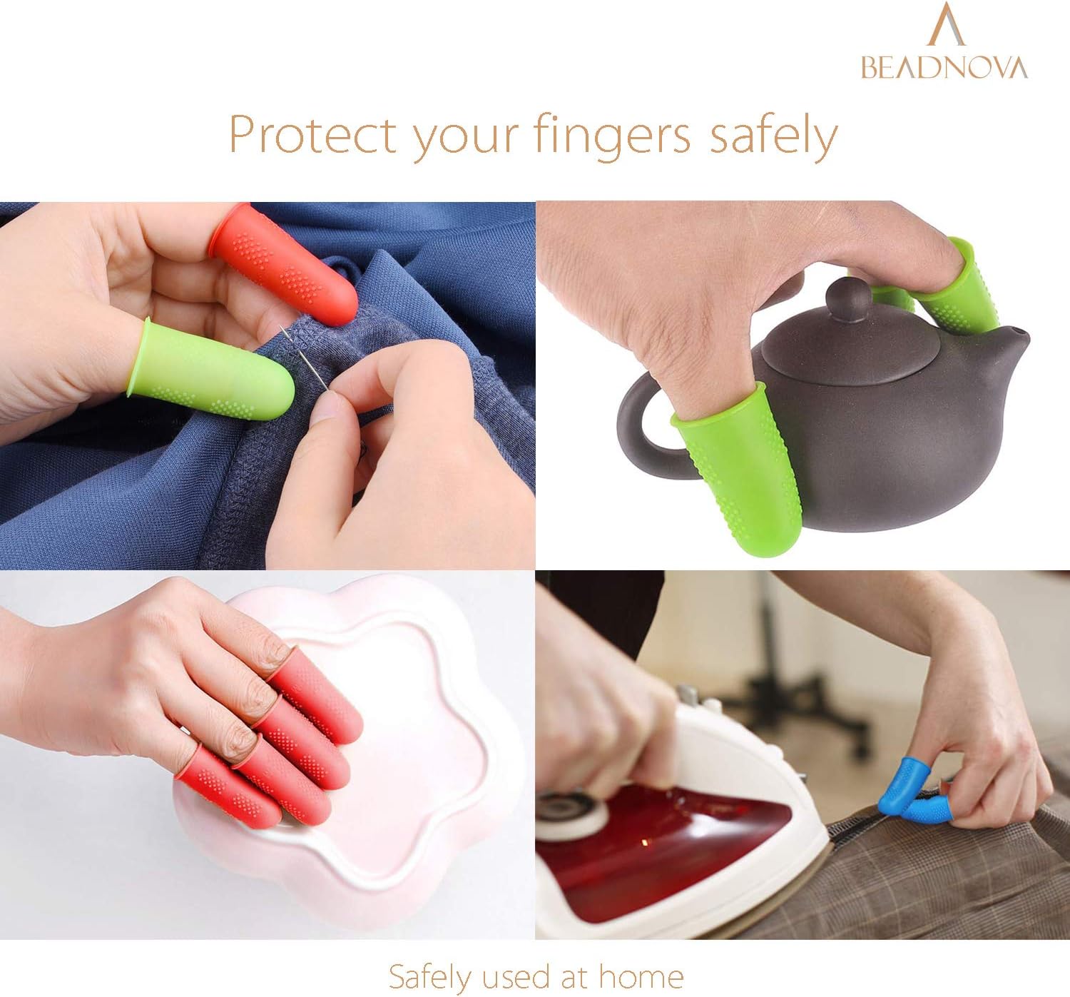 Finger Cot Silicon Finger Gloves Protector for Electronic Repair Painting Jewelry Cleaning Crafting Industrial Apply (Pack of 6-3 Size, Blue & Red Color)
