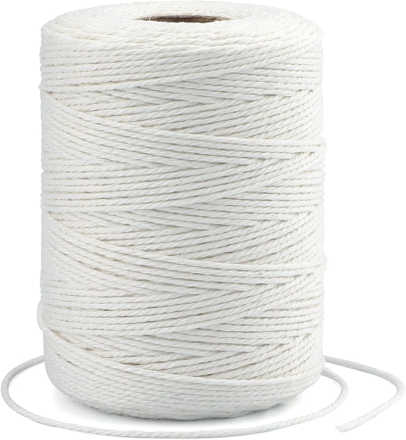 White String, 2MM 656 Feet White Cotton String, Cotton Bakers Twine for Meat, Roasting, Gift Wrapping, Gardening, Macrame, DIY Art & Crafts (200M/218Yard,12Ply)