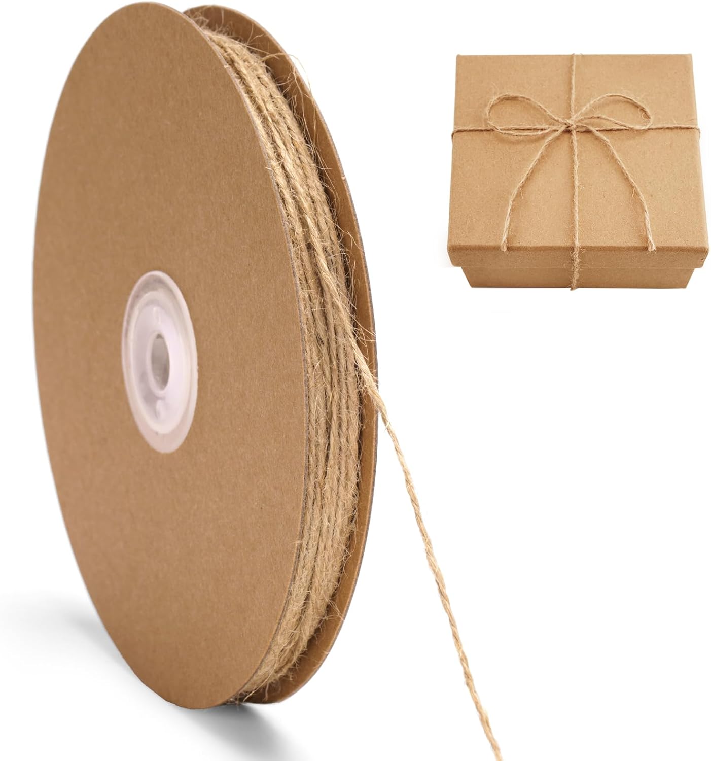 328FT Jute Twine 1.5mm 2 Ply Natural Craft Twine String for Gift Wrapping, DIY Crafts, Gardening & Home Use