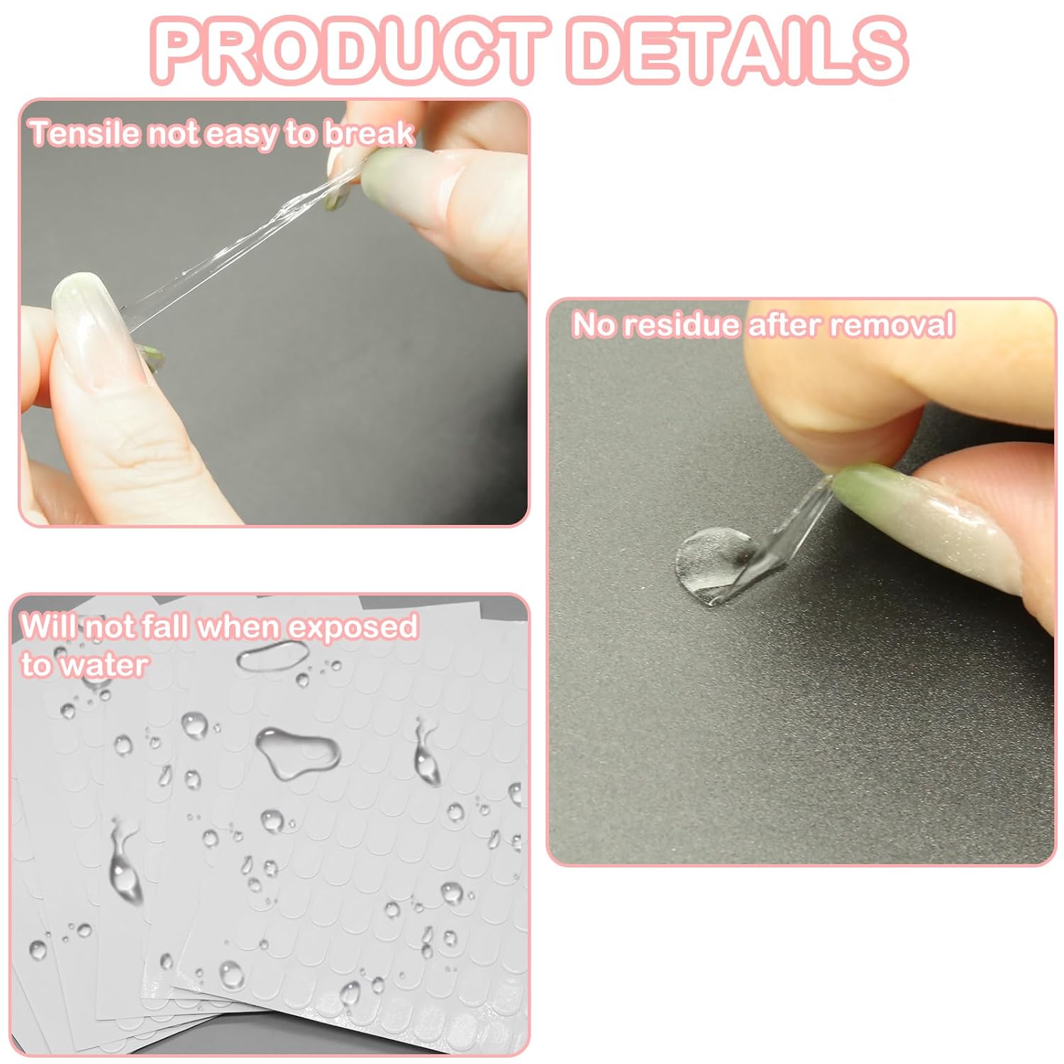 600Pcs Double Sided Dots Glue, Clear Sticky Tack Putty Removable, Sticky Gel Dots Tacky Putty Crafts Mounting Putty, No Trace Poster Putty Sticky Tack for Wall Hanging (0.51 X 0.31 Inches)