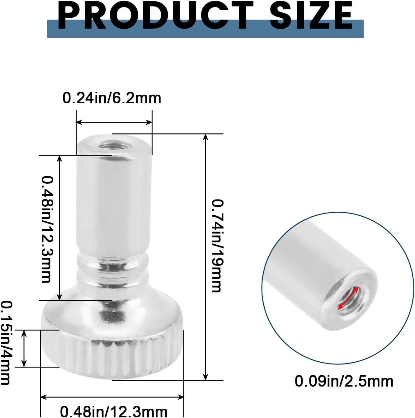 8 Pcs Lamp Switch Knob, Metal Turn On/Off Light Switch Knobs Replacement, Standard Size Twist Switch Knobs (Nickel Color)