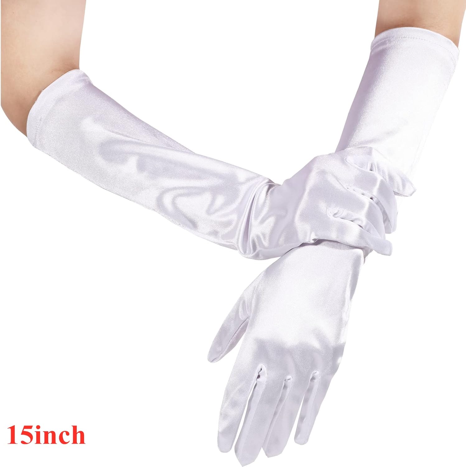 1920s Long Evening Satin Elbow Gloves Opera Gloves Stretch Bridal Wedding Prom Party Costume Accessories for Women