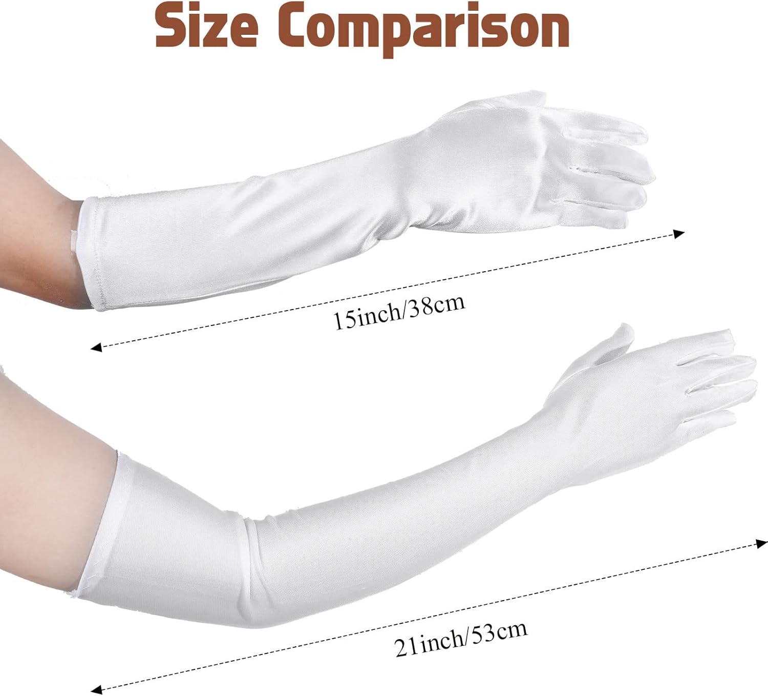 1920s Long Evening Satin Elbow Gloves Opera Gloves Stretch Bridal Wedding Prom Party Costume Accessories for Women