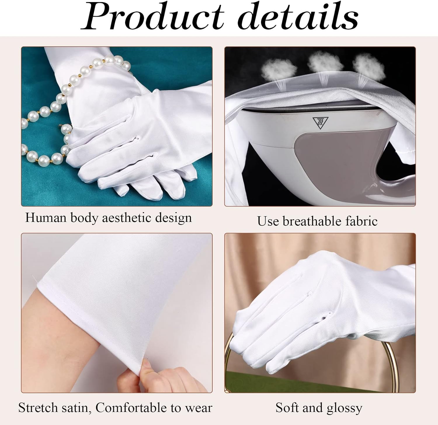 1920s Long Evening Satin Elbow Gloves Opera Gloves Stretch Bridal Wedding Prom Party Costume Accessories for Women