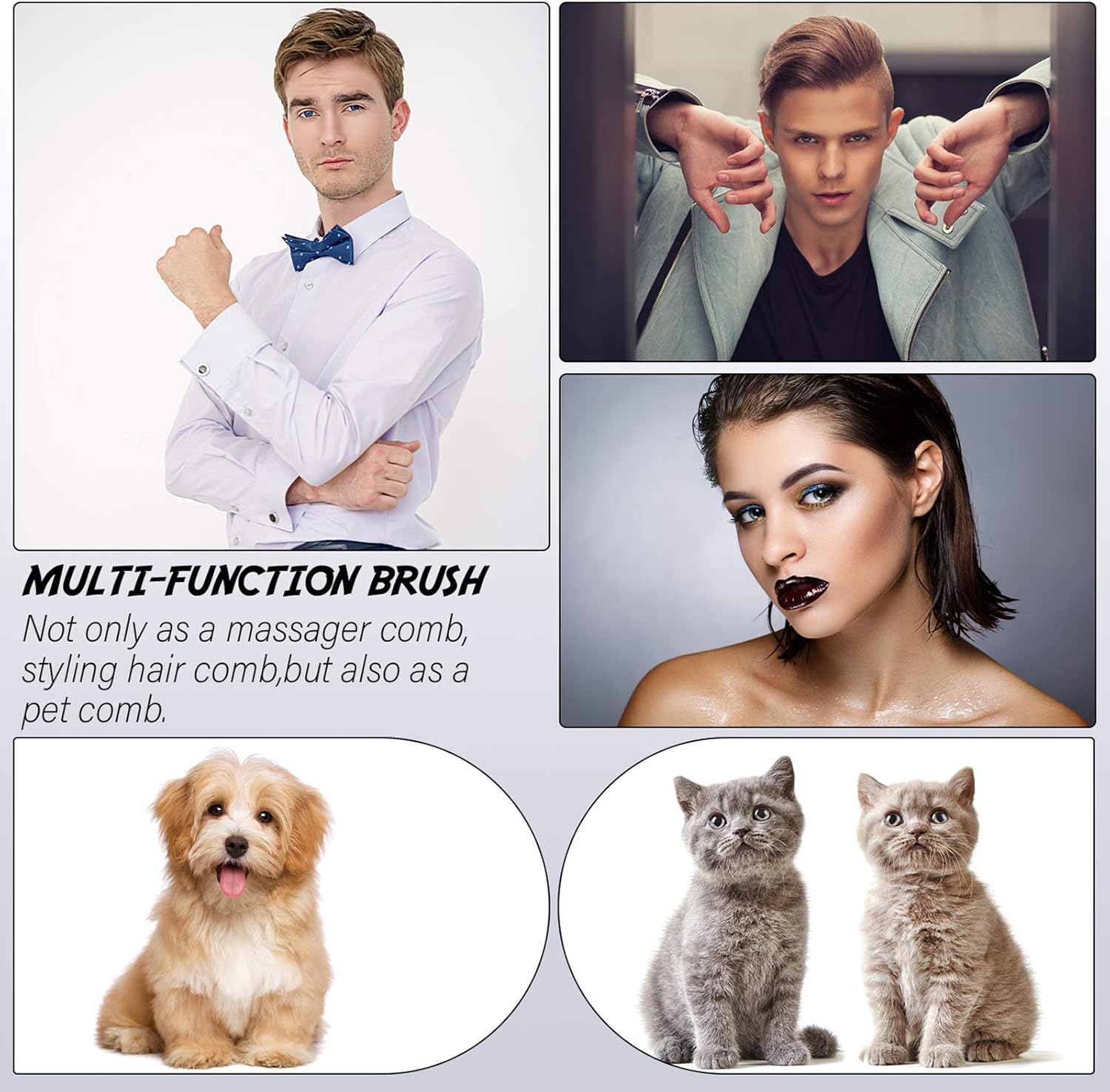 6 Pieces Pocket Palm Combs Pocket Brush, Shampoo Brushes, Scalp Massager Hair Brush Comb for Men Travel