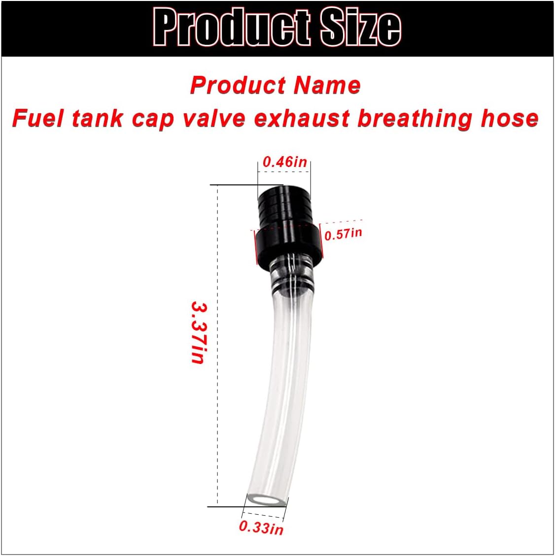 5PCS Motorcycle Gas Fuel Tank Cap Breather Hose, Universal CNC Gas Cap Valve Vent, Breathing Valve Tube Compatible with ATV Quad CRF YZF RMZ KLX DRZ Pit Dirt Bike Motorcycle