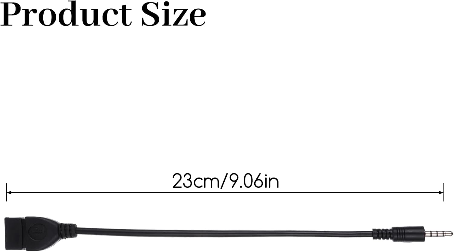 USB to AUX Audio Adapter, 3.5 mm Male AUX Audio Jack Plug to USB 2.0 Female Converter Adapter Cable Cord 9 Inch Length Black OTG Adapters Accessories for Car Playing Music with U-Disk