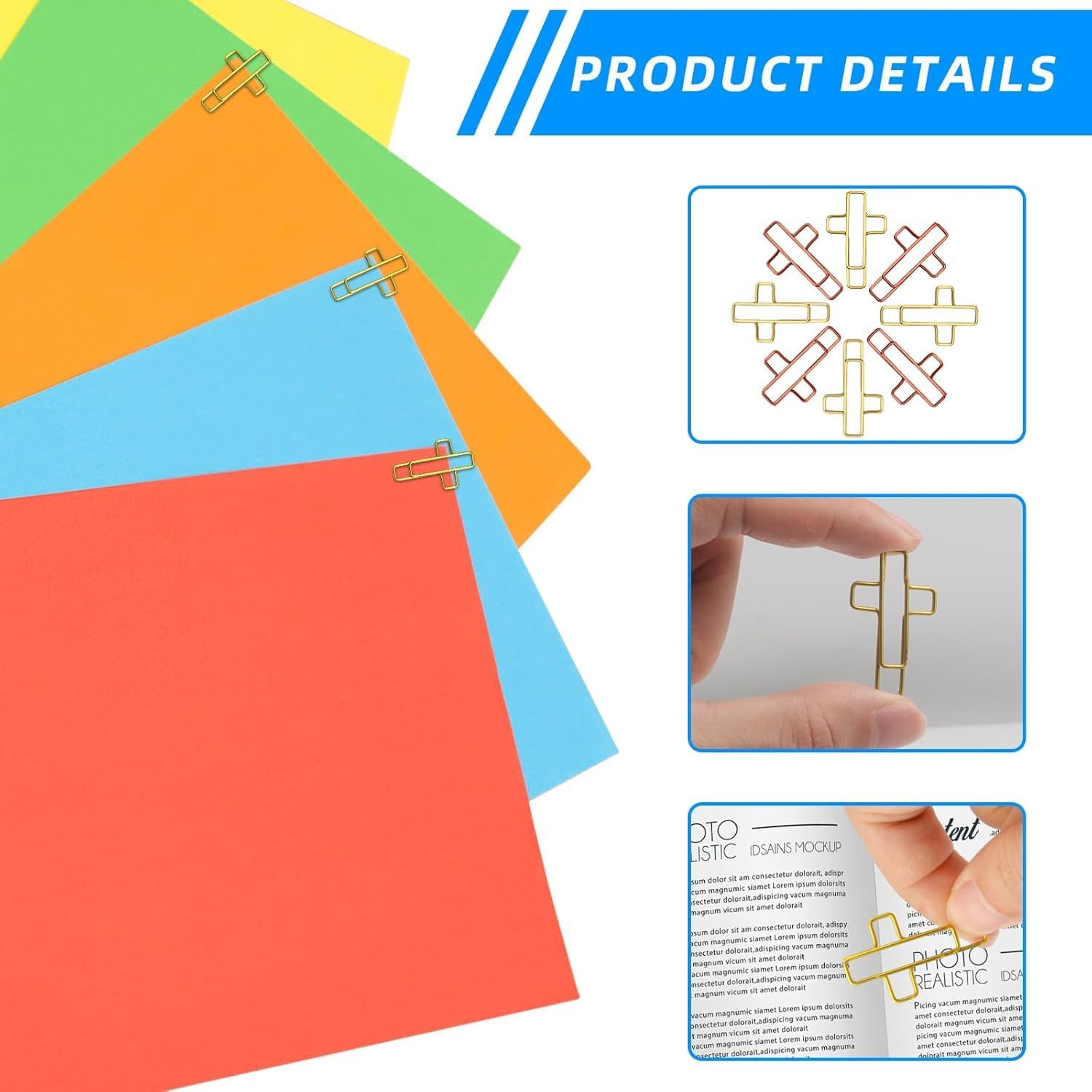 Cross Paper Clips - 20 Pack (Gold & Rose Gold) Bible & Journal Clips - Journaling Bookmarks Paperclips for Office School Home Use - Also Perfect for Bible Study and Christian Journaling Supplies