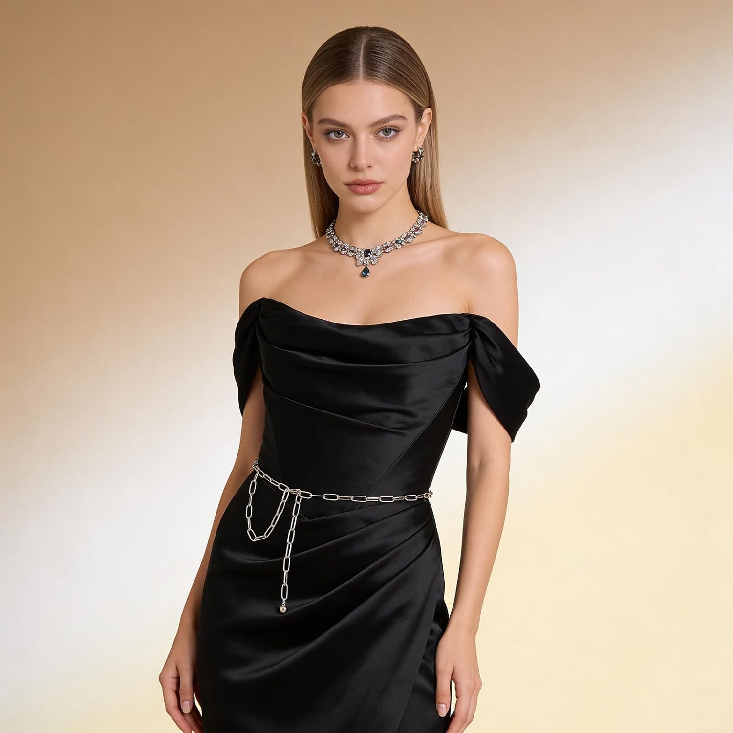 Silver Chain Belts for Women,Adjustable Womens Chain Belt Trendy Metal Belt for Jeans Dresses Pants