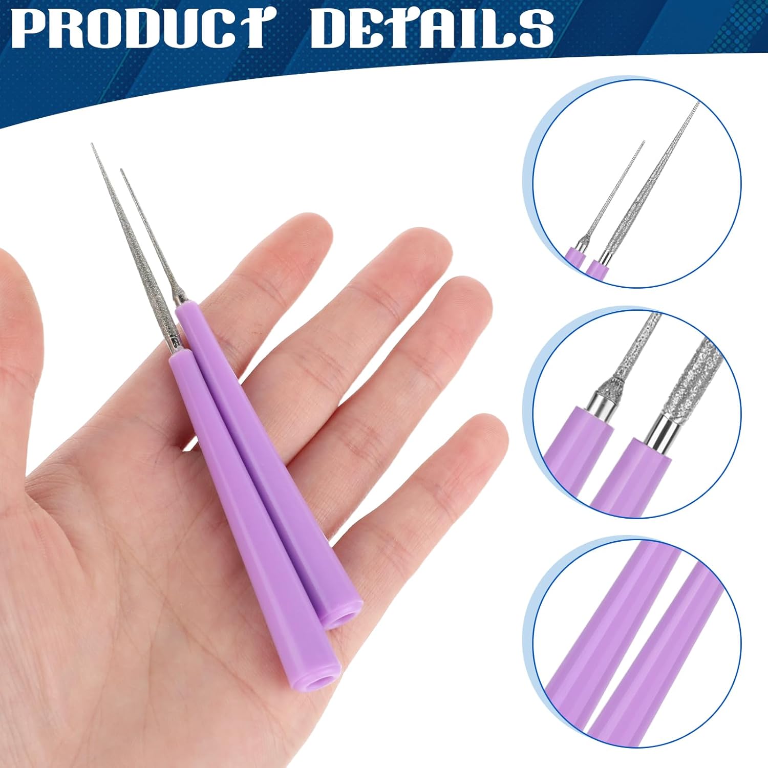 2 Piece Jewelry Making Bead Reamer Tool, Diamond Bead Reamer Tipped Hole Enlarger for Pearls & Beading