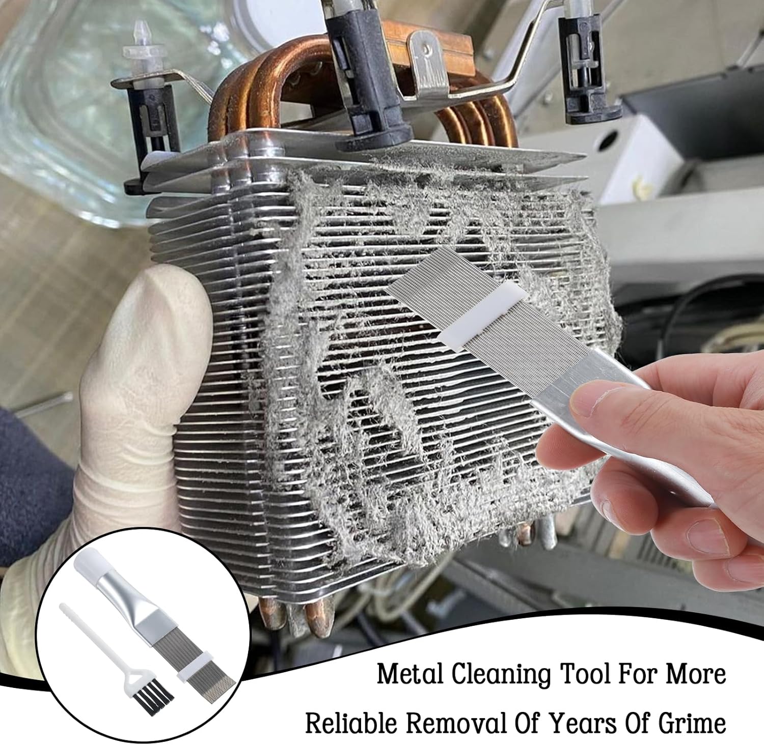 2Pcs Radiator Fin Comb,Coil Cleaning Brush Air Conditioner Fin Comb Kit for Combing Radiator Evaporator Condenser