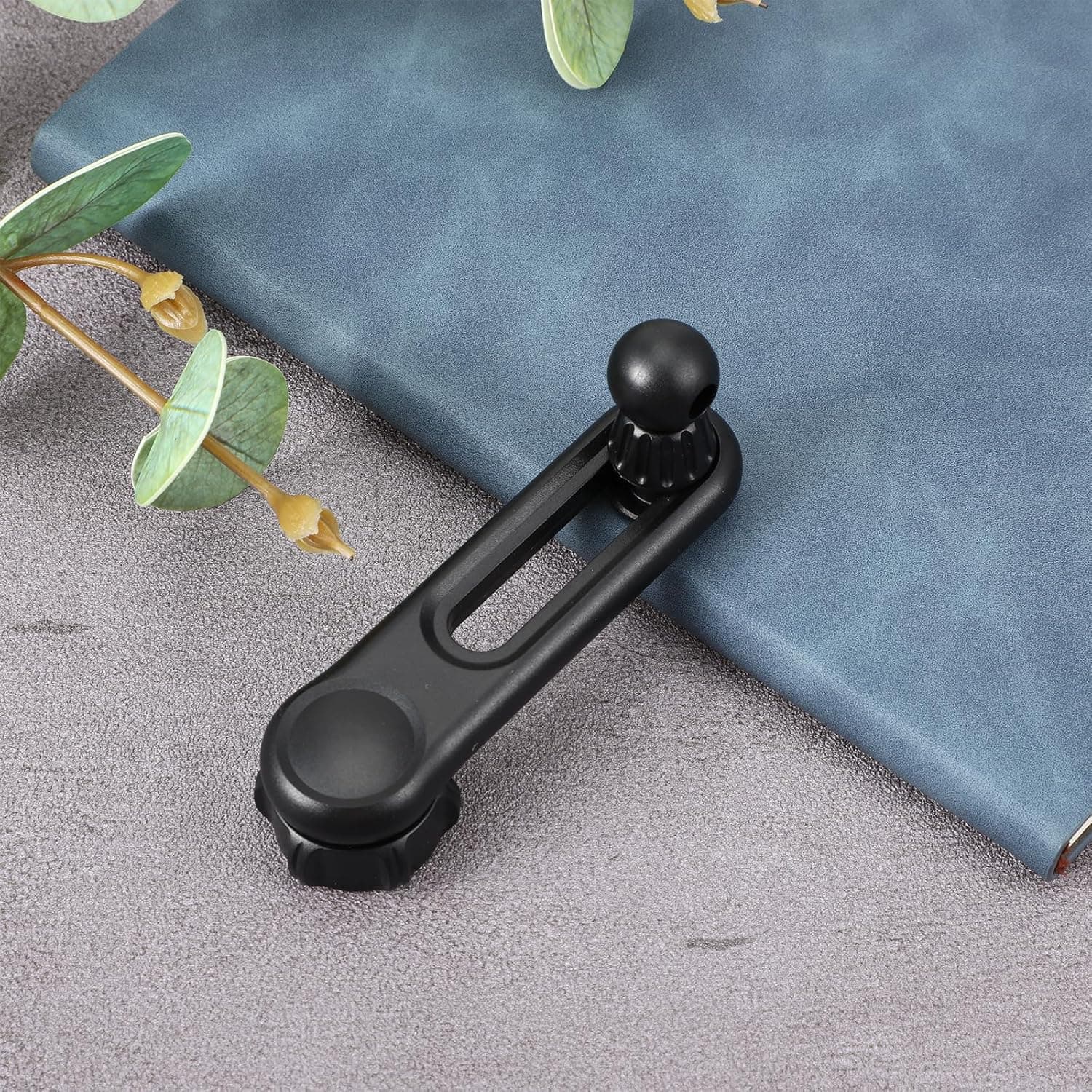 17mm Ball Mount Extension Arm 360-Degree Rotatable Adjustable Length 2.04 Inch Black