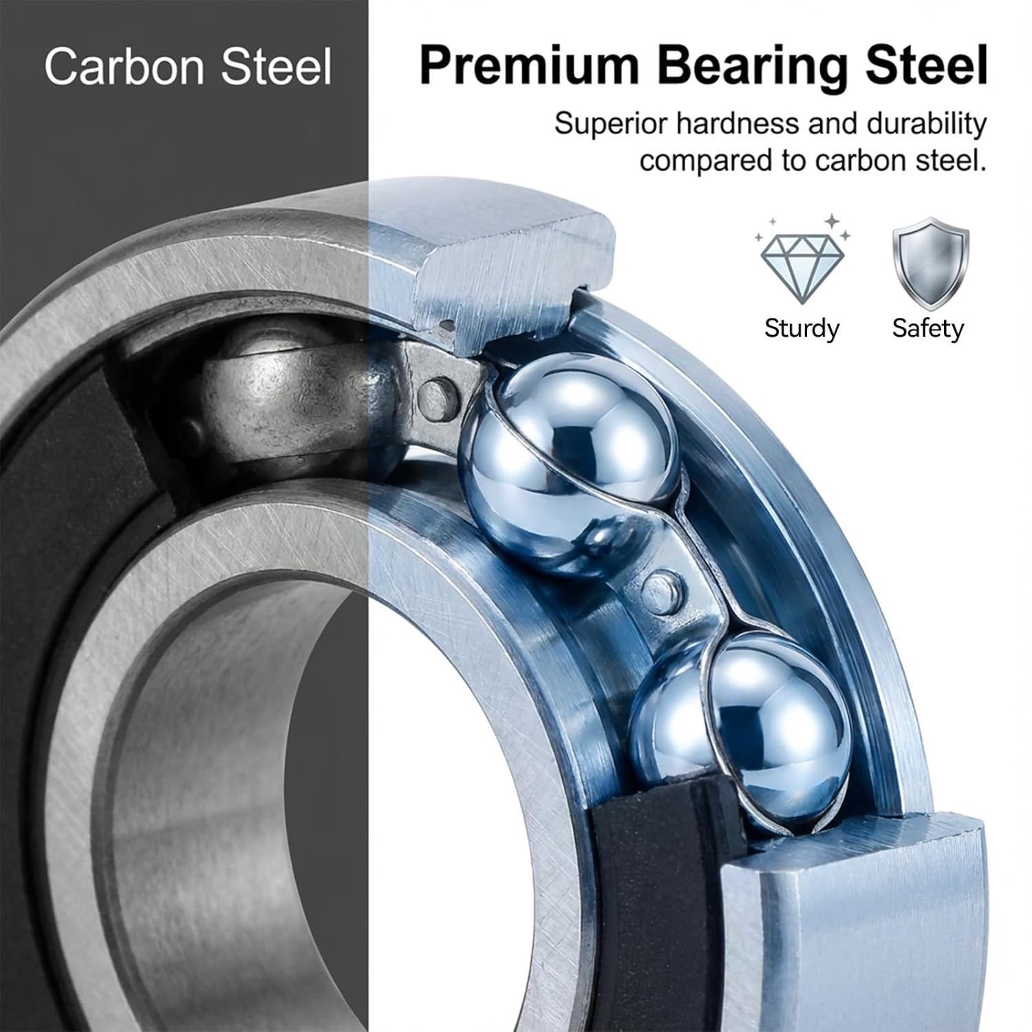 10 Pcs 608-RS Ball Bearing, Double Rubber Sealed Miniature Deep Groove Bearing Steel 608rs Bearings for Skateboards, Inline Skates, Scooters, Roller Blade Skates & Long Boards (8mm x 22mm x 7mm)