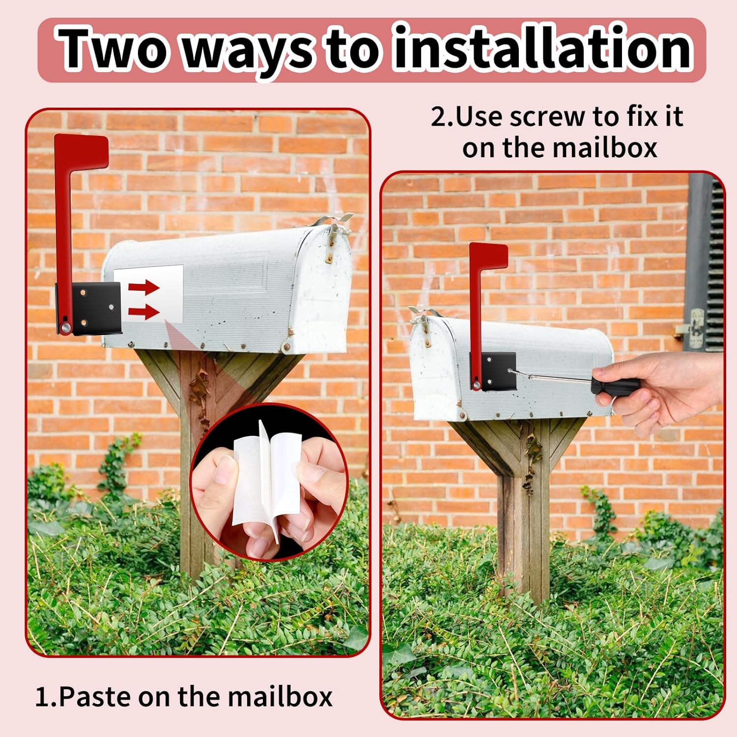 Flag for Mailbox,Red Mailbox Flag Replacement Kit Stainless Steel Mail Box Flags for Outside Metal Wood Wall Two Installation Options