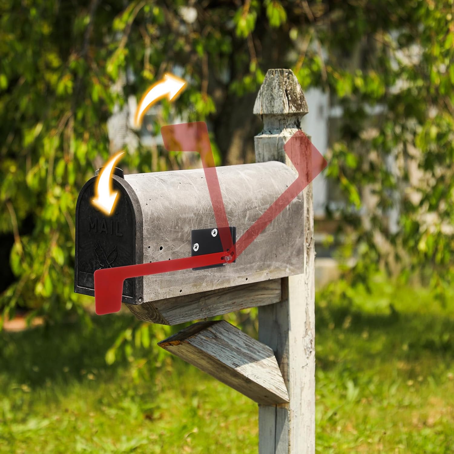 Flag for Mailbox,Red Mailbox Flag Replacement Kit Stainless Steel Mail Box Flags for Outside Metal Wood Wall Two Installation Options