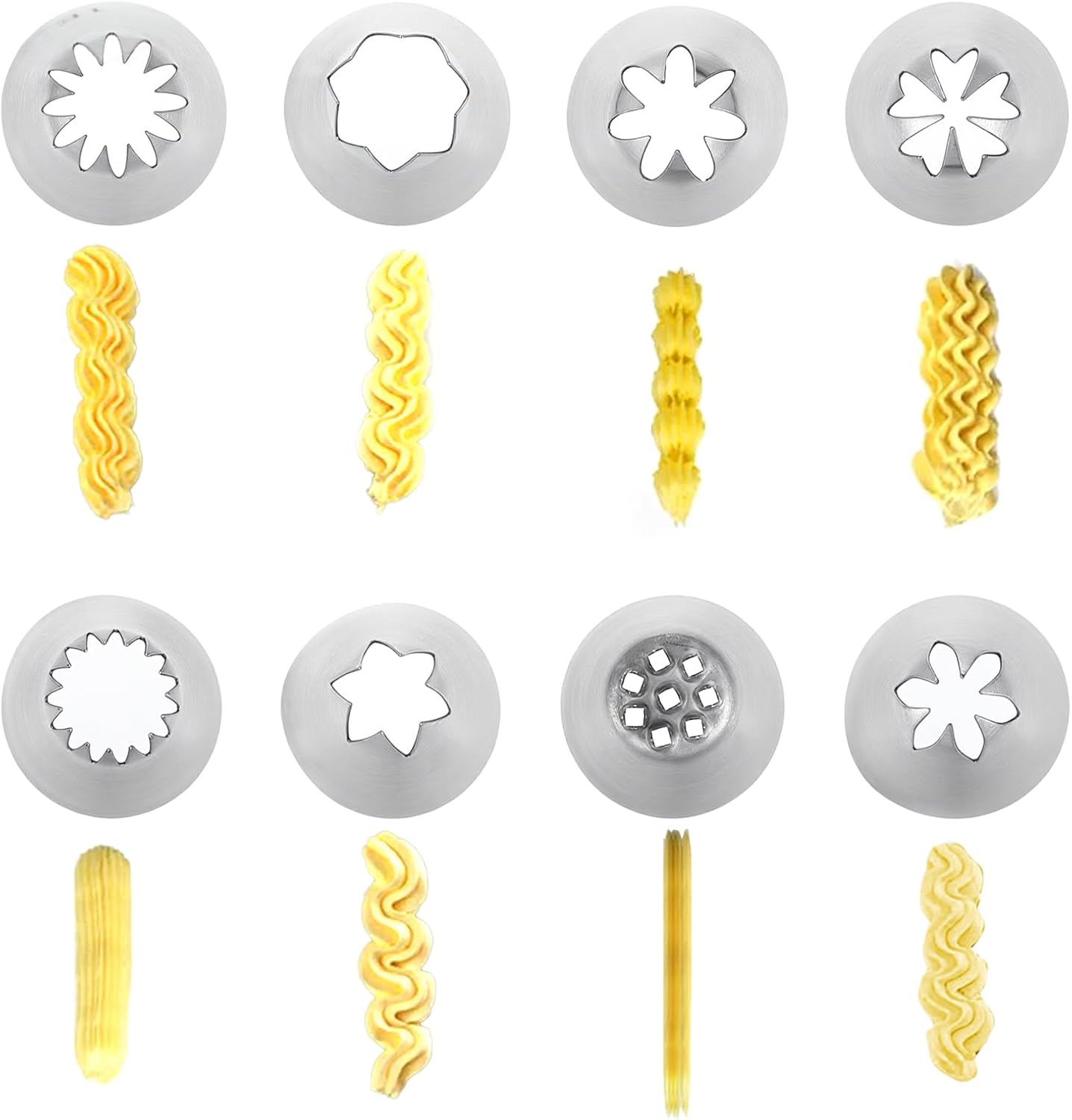 8 Pcs Large Piping Tips Set, Stainless Steel Cake Decorating Tips Set with 10pcs Piping Bag Pastry Cake Decorating Tip Baking Tools for Baking Cupcakes Decoration