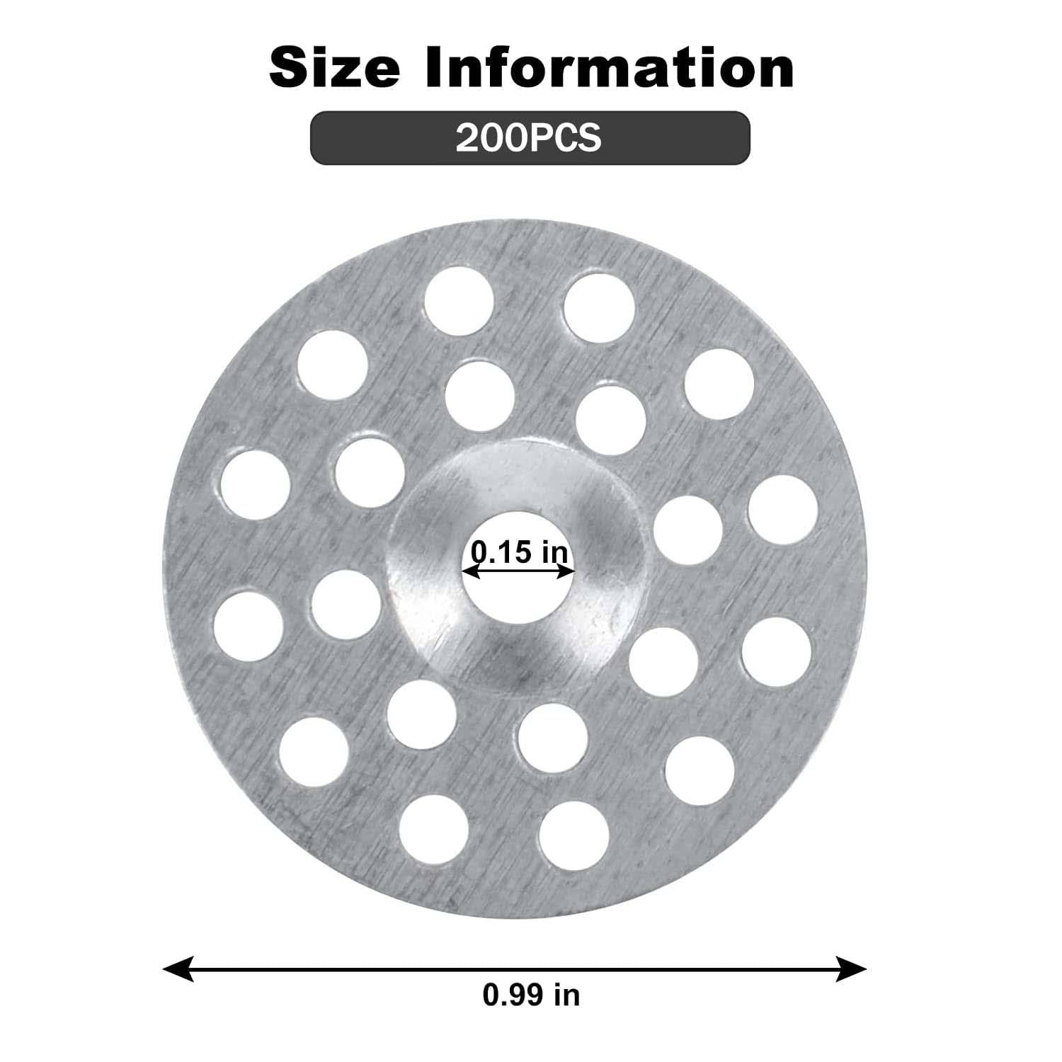 1 Inch Plaster Washers 200 Pcs Plaster Buttons Metal Washers for Screws Plaster Repair Rings Profile Washer for Wall Ceiling Drywall Repair