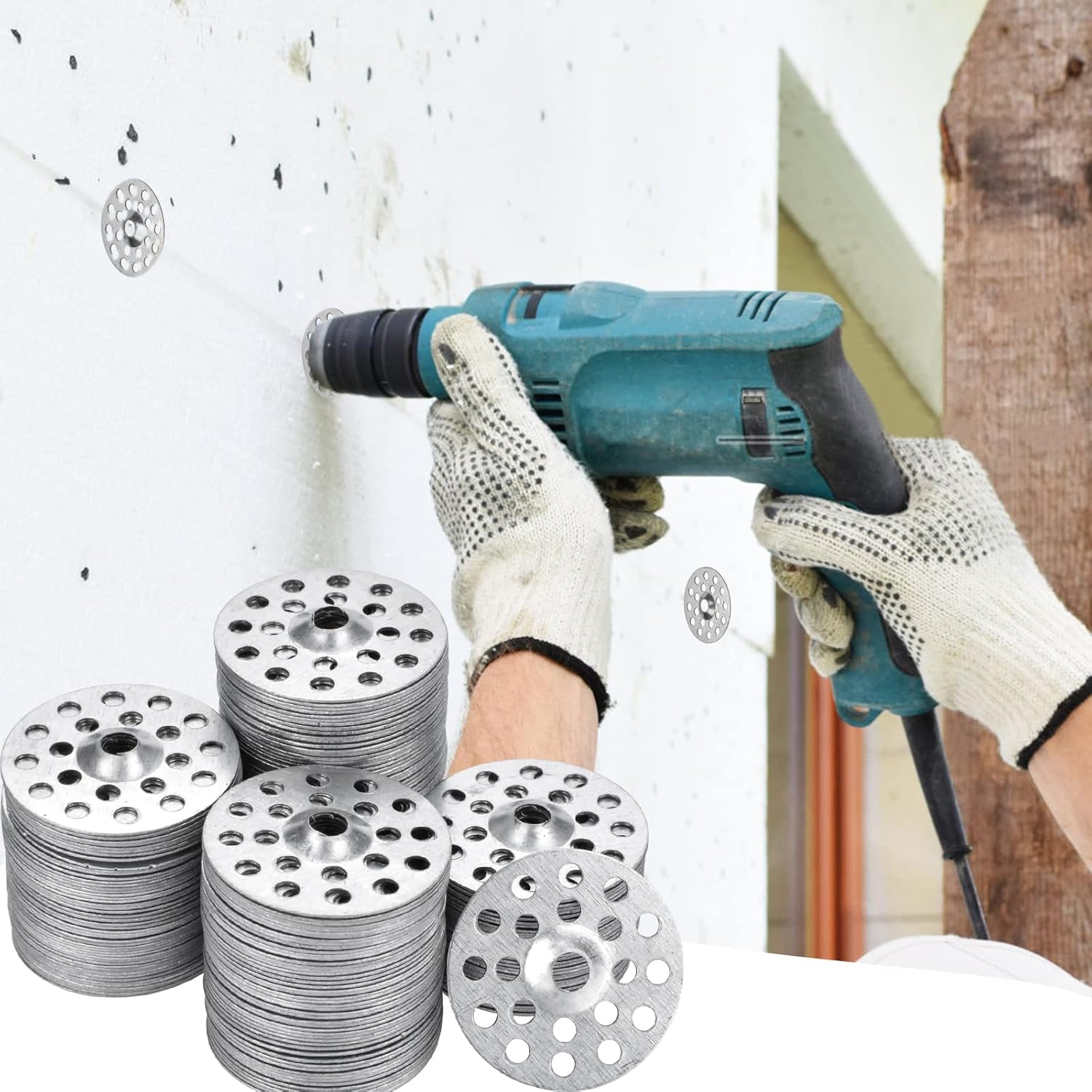 1 Inch Plaster Washers 200 Pcs Plaster Buttons Metal Washers for Screws Plaster Repair Rings Profile Washer for Wall Ceiling Drywall Repair