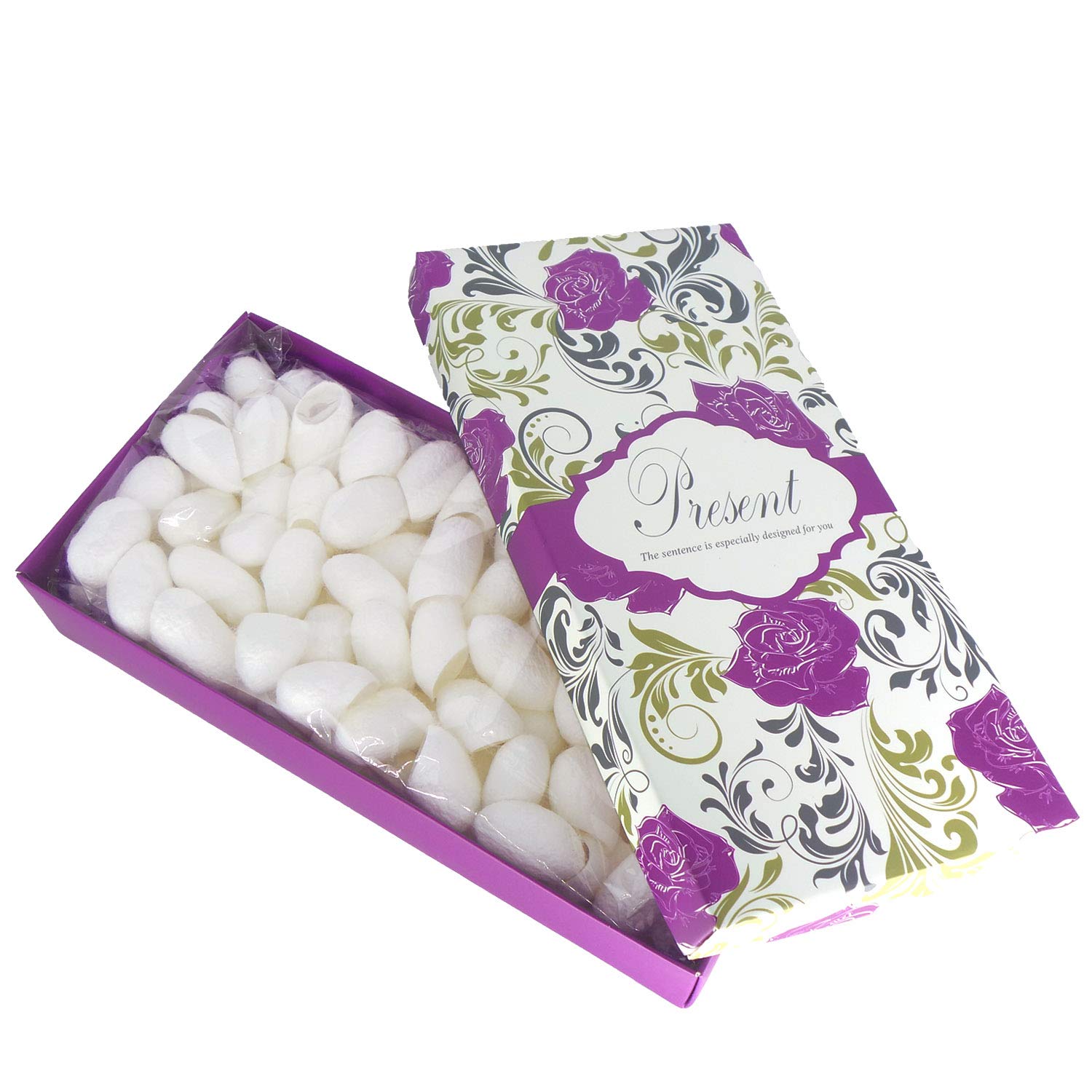 Petluno 100pcs Fresh Natural Silk Ball Cocoons Facial Cleanser Balls Healthy Skin Care Scrub Face Massage