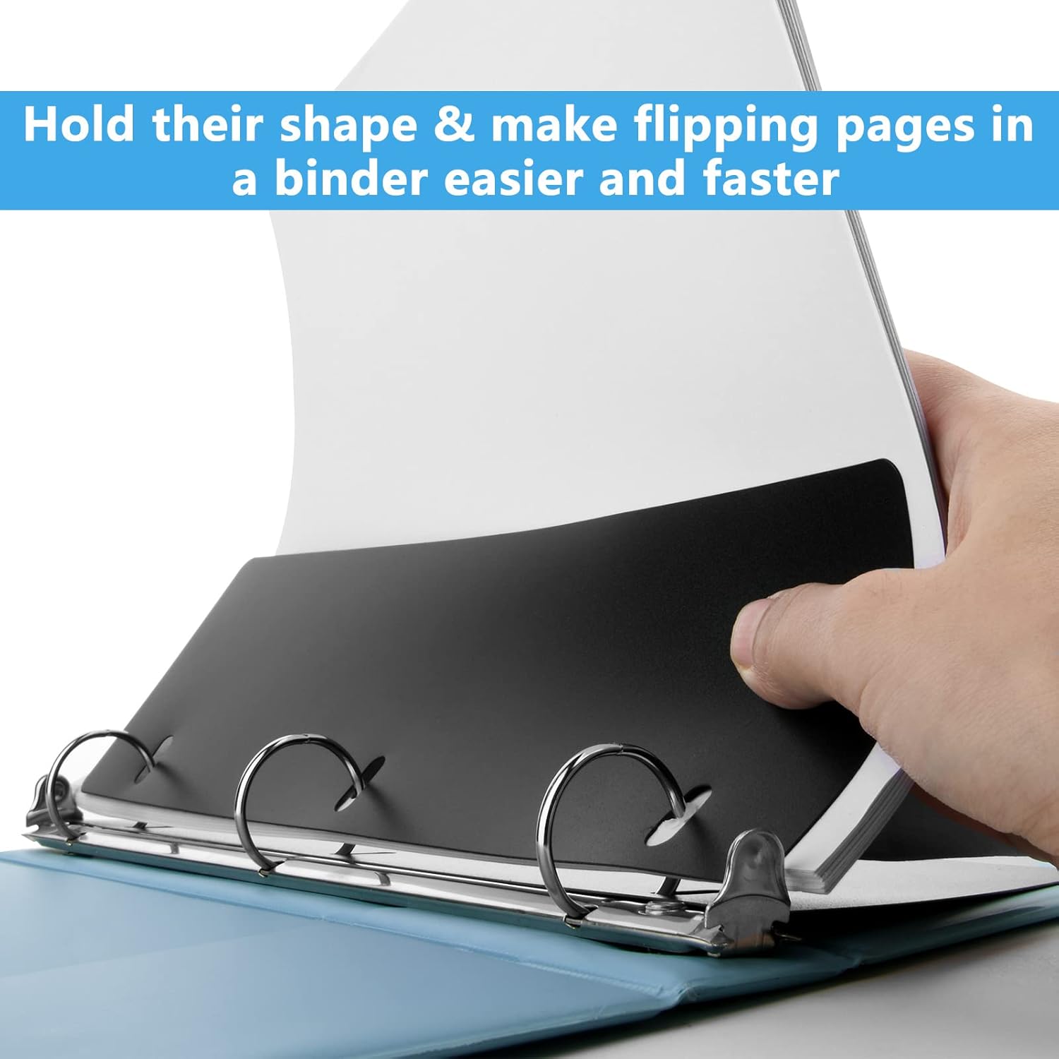 20 PCS Flat Sheet Lifters, Sheet Flatteners, Sheet Lifters Binders, Plastic Sheet Lifters, Protect Binder Page Sheet for 11-Inch x 8-1/2-Inch 3 Ring Binder, D Ring Binders