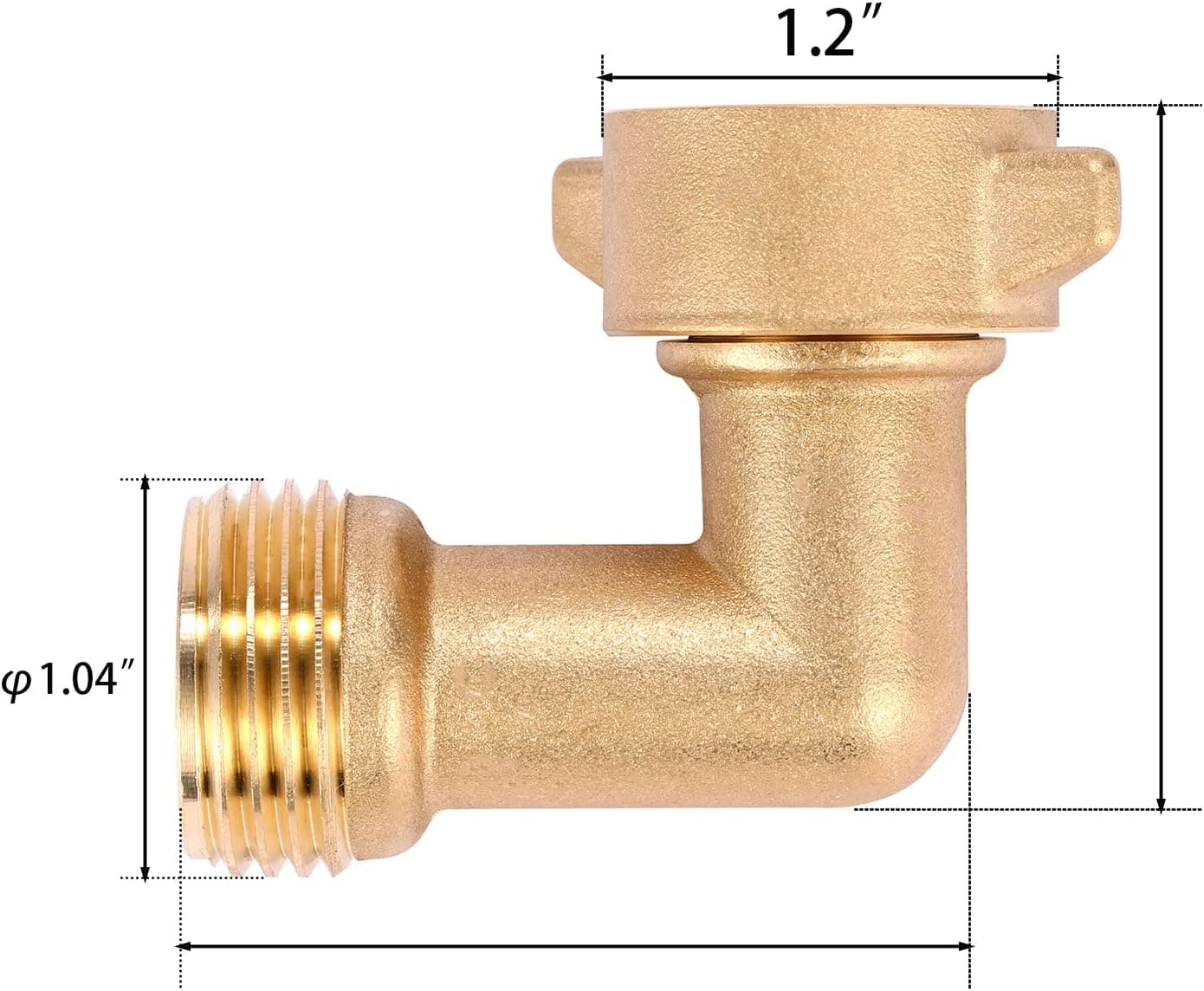 2 Pack Garden Hose Elbow Connector 90 Degree, 3/4" Heavy Duty Brass Adapter With 4 O-rings, Solid Brass Garden Hose Elbow