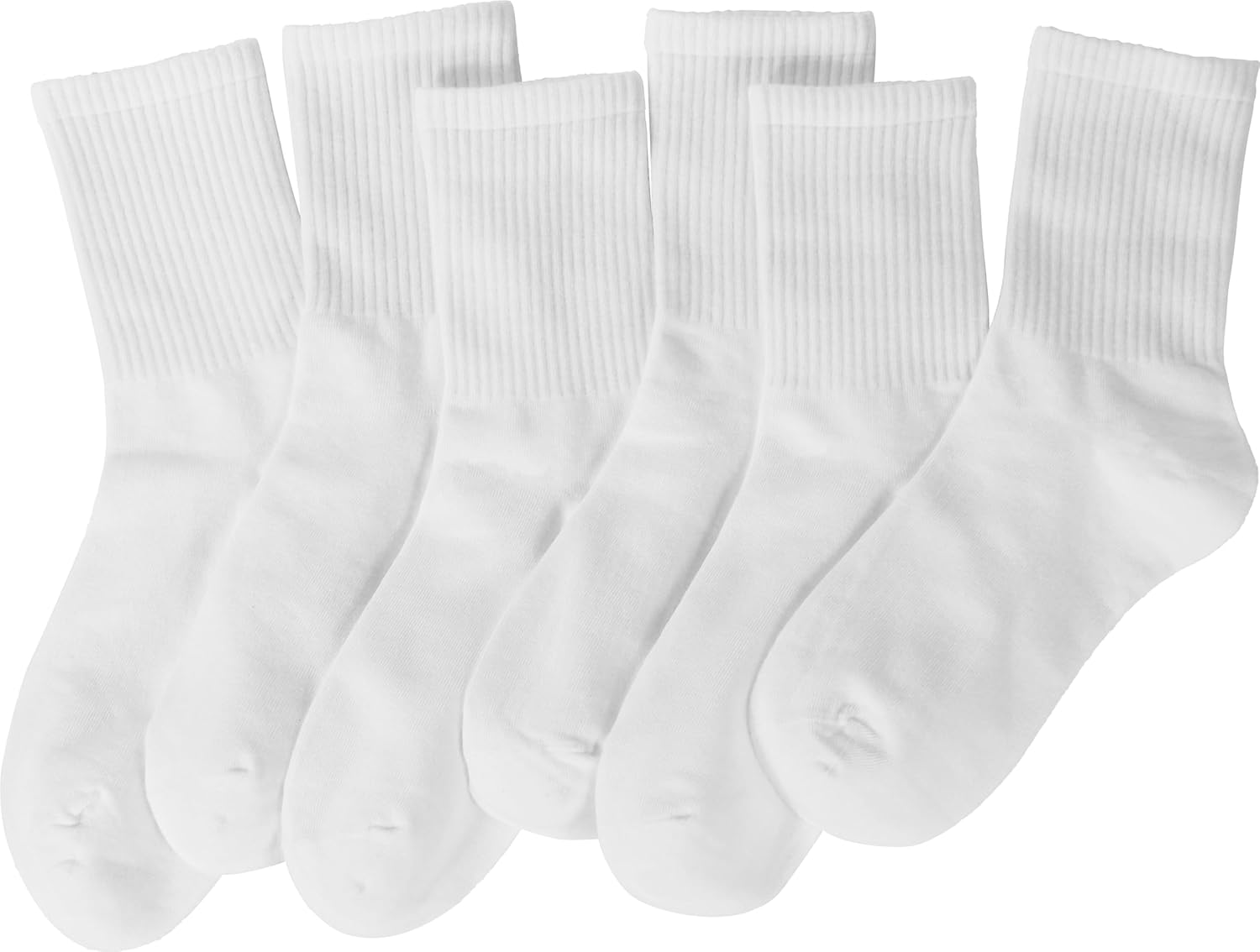 Women Crew Sock Cotton Casual Calf Socks 6 Pairs Size 5-10