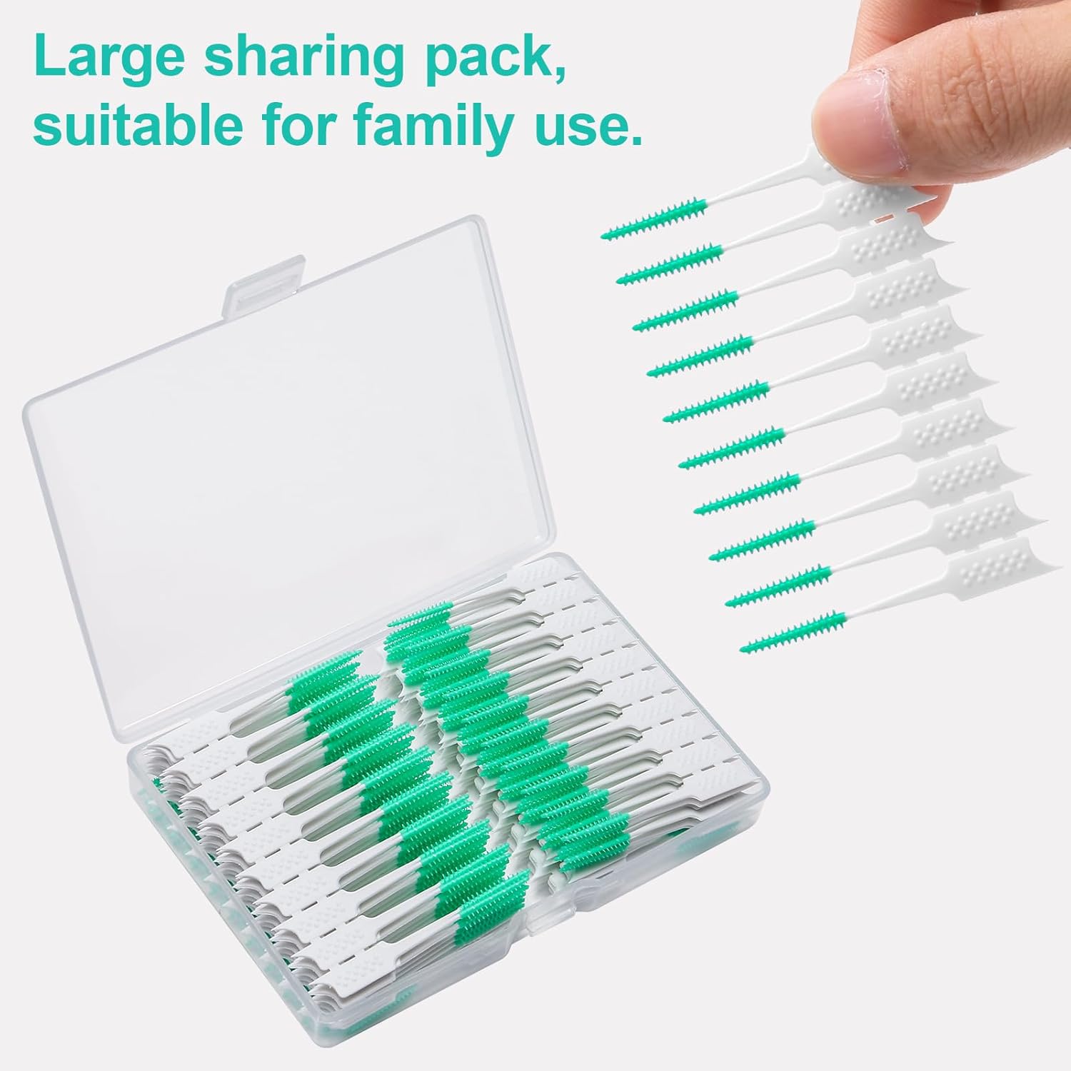 300 Pieces Interdental Brushes,Braces Brush with Silicone Head,Dental Tooth Flossing Toothpick Cleaners Tooth Tool, Green