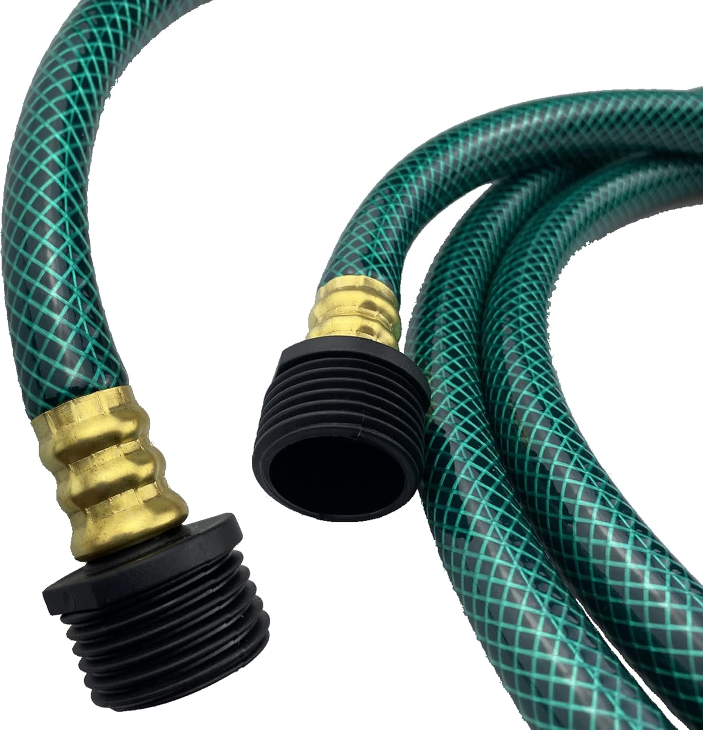PVC Garden Hose 1/2 Inch, 5 FT Flexible Water Hose Green with Male and Female Plastic Fittings - No Leaking and Lightweight for Household Outdoors Lawns Patio