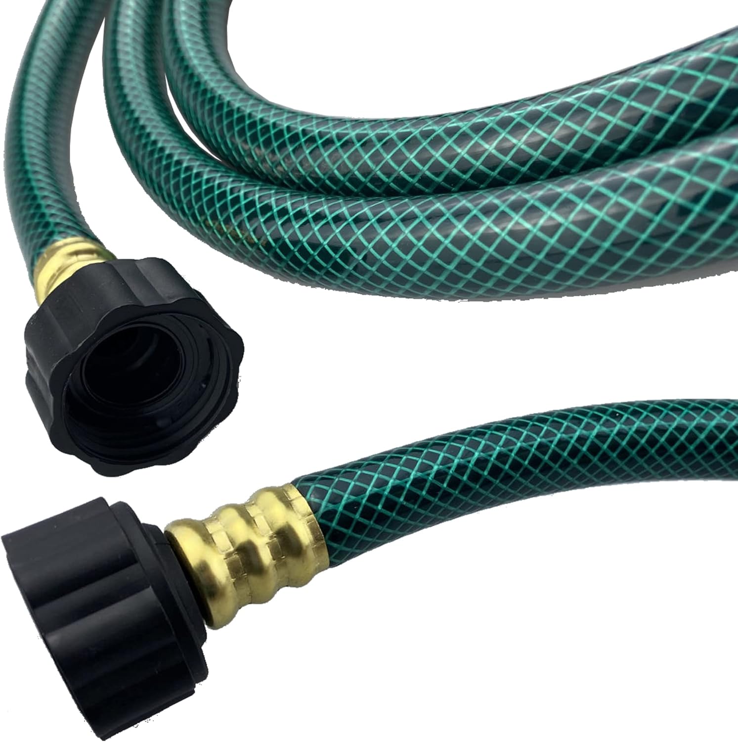PVC Garden Hose 1/2 Inch, 5 FT Flexible Water Hose Green with Male and Female Plastic Fittings - No Leaking and Lightweight for Household Outdoors Lawns Patio