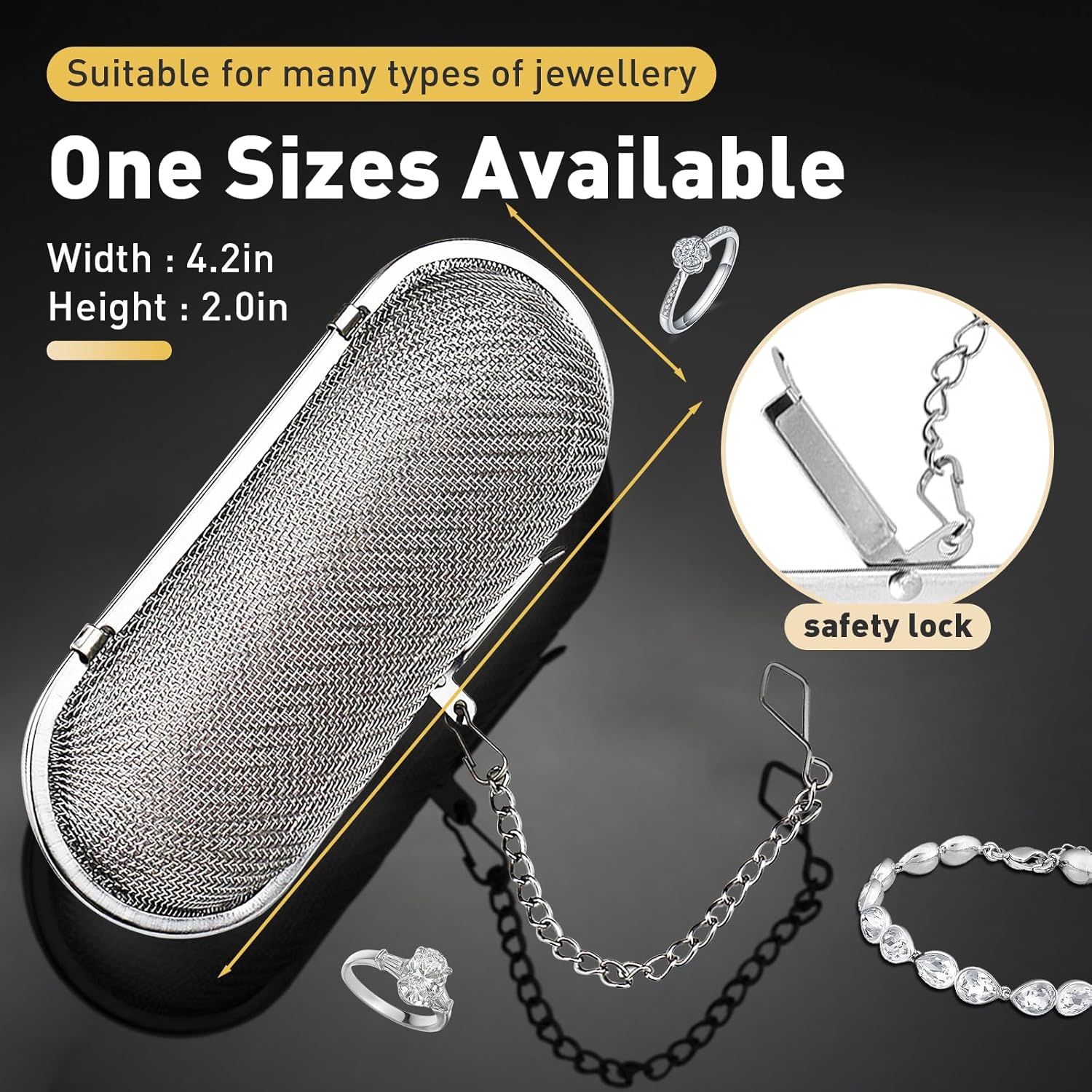 Ultrasonic Cleaner Basket, Stainless Steel Basket for Ultrasonic Jewelry Cleaner, Jewelry Steam Cleaner Basket Small Parts Washing Basket for Jewelry, Watch Parts