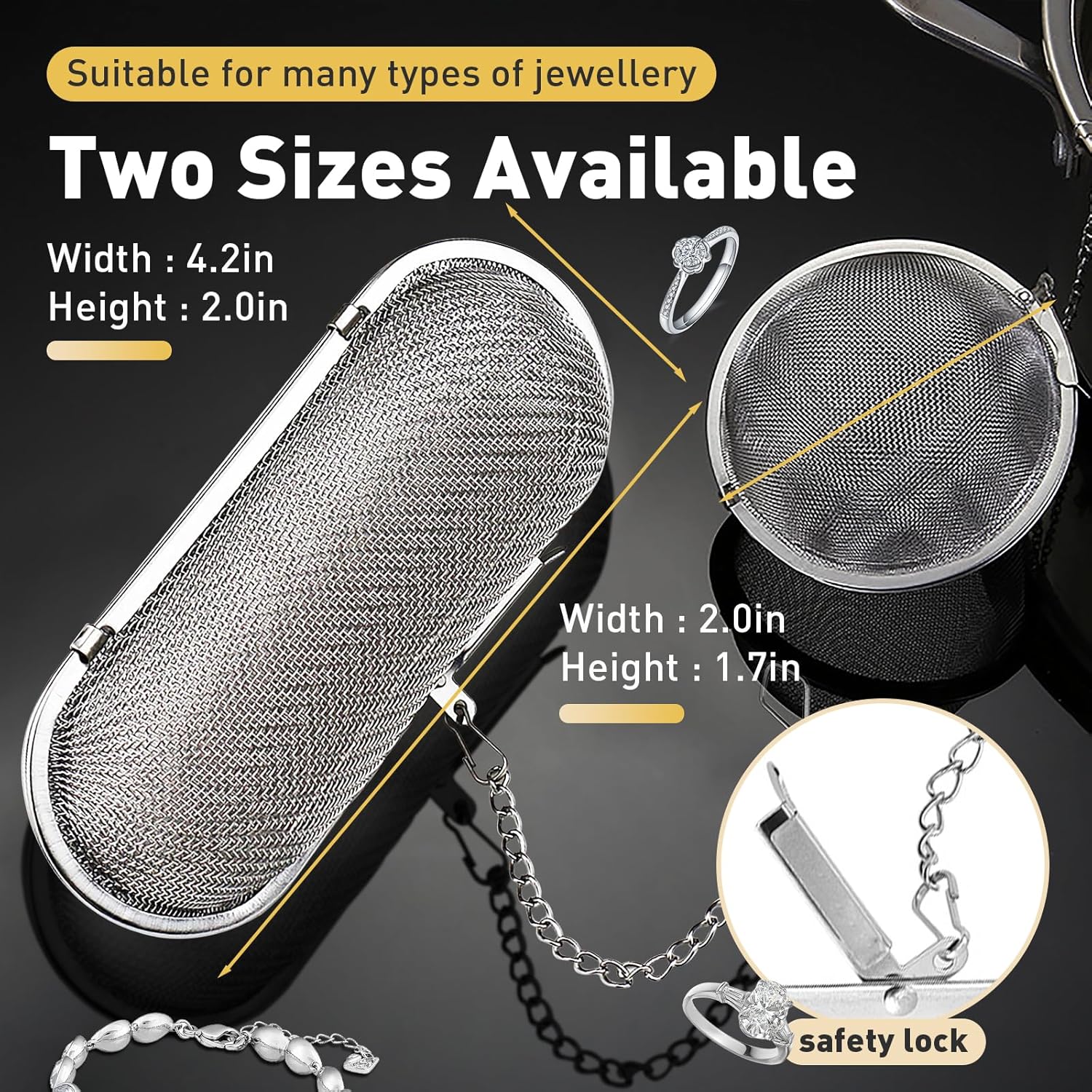 Ultrasonic Cleaner Basket, Stainless Steel Basket for Ultrasonic Jewelry Cleaner, Jewelry Steam Cleaner Basket Small Parts Washing Basket for Jewelry, Watch Parts
