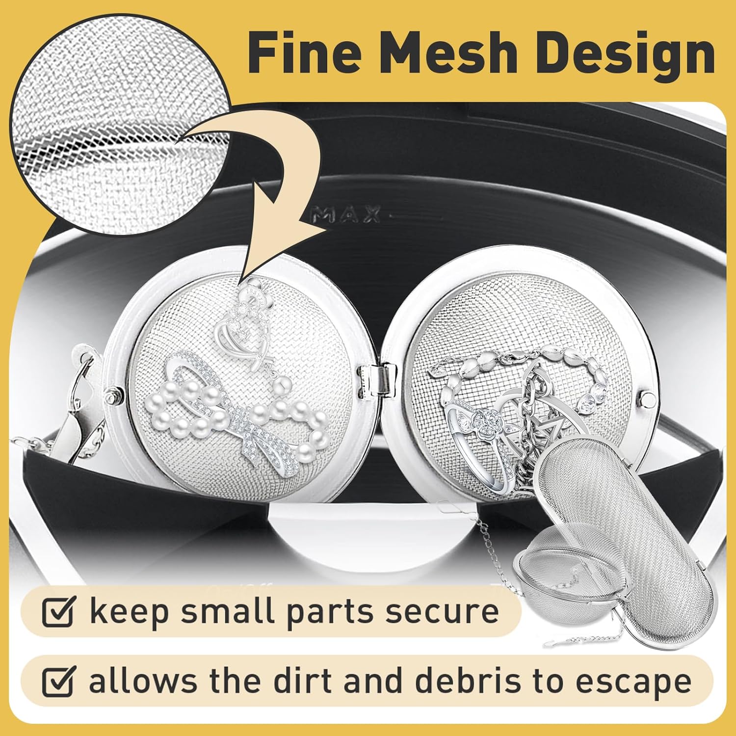 Ultrasonic Cleaner Basket, Stainless Steel Basket for Ultrasonic Jewelry Cleaner, Jewelry Steam Cleaner Basket Small Parts Washing Basket for Jewelry, Watch Parts