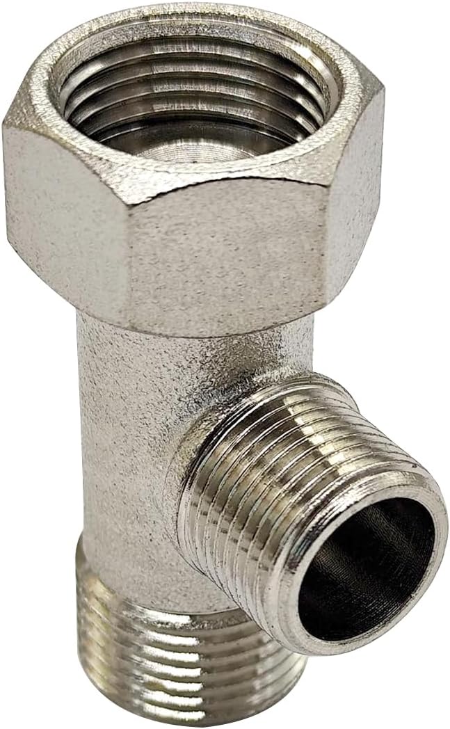 Brass Angle Stop Add-A-Tee Valve Compression Tee 3/8 Comp. Inlet by 3/8 Outlet with 1/2 Male G to 3/8 Female Comp Adapter