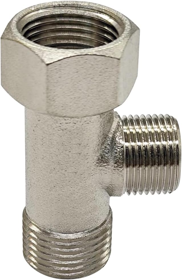 Brass Angle Stop Add-A-Tee Valve Compression Tee 3/8 Comp. Inlet by 3/8 Outlet with 1/2 Male G to 3/8 Female Comp Adapter