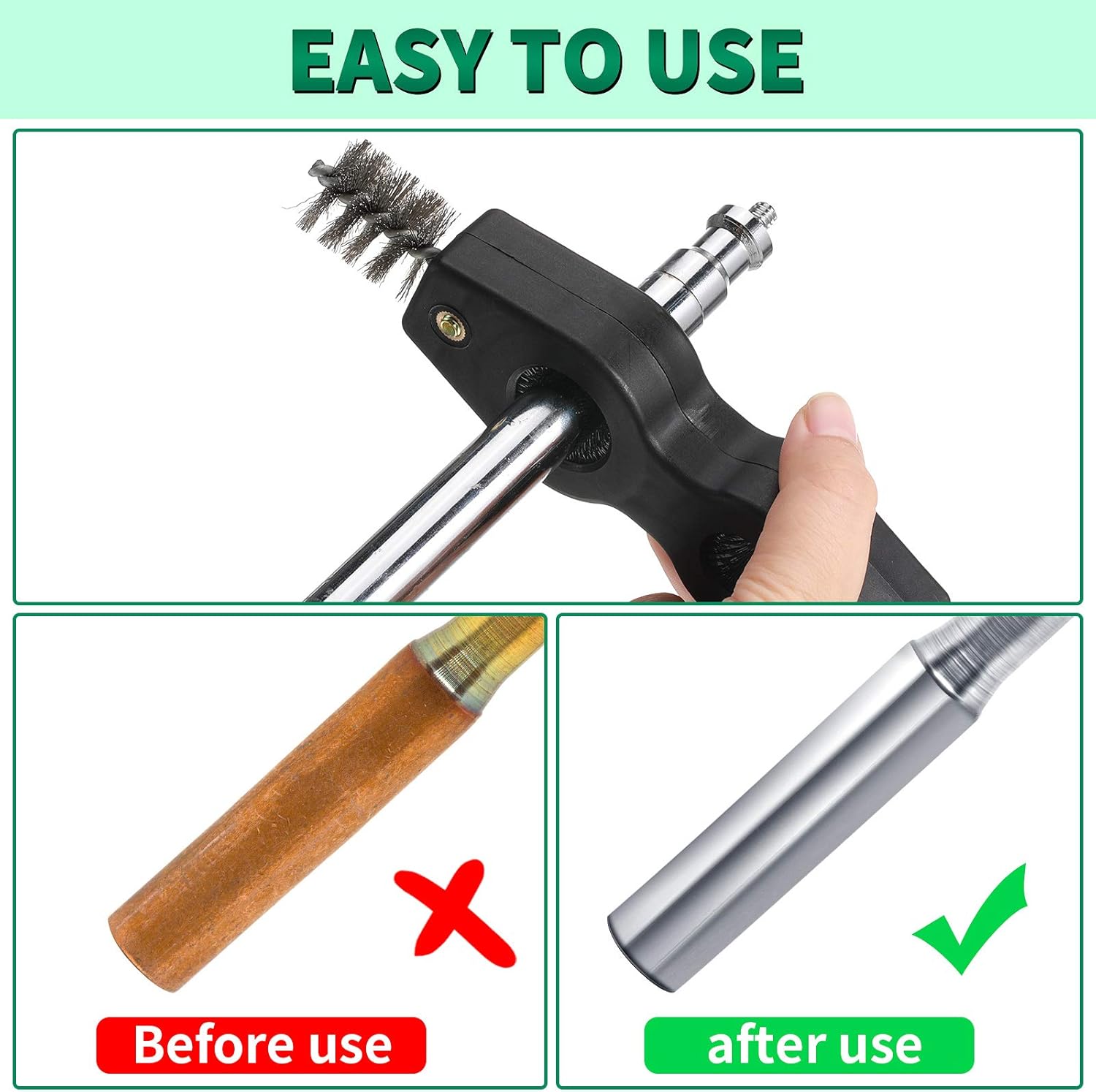 4 Pieces 4 in 1 Copper Tubing Brush 1/2 in and 3/4 in Copper Pipe Cleaner and Reamer Set Inner-outer Reamer Pipe and Tube Deburring Tubing Chamfer Tool for PVC PPR Brass Aluminum Pipes