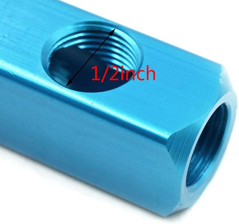 1/2" 2 Ways 5 Ports Air Hose Inline Manifold Block Splitter, Pneumatic Air Compressor Manifold Fitting - Pack of 1
