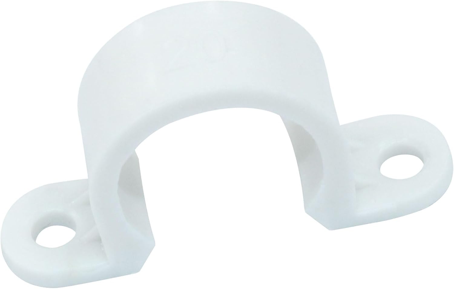 100Pcs 1/2 Inch PVC Pipe Clamps, 2 Hole Pipe Strap Plastic Conduit Clamp Conduit Clips for PVC Pipes Conduit Cables Hose, White
