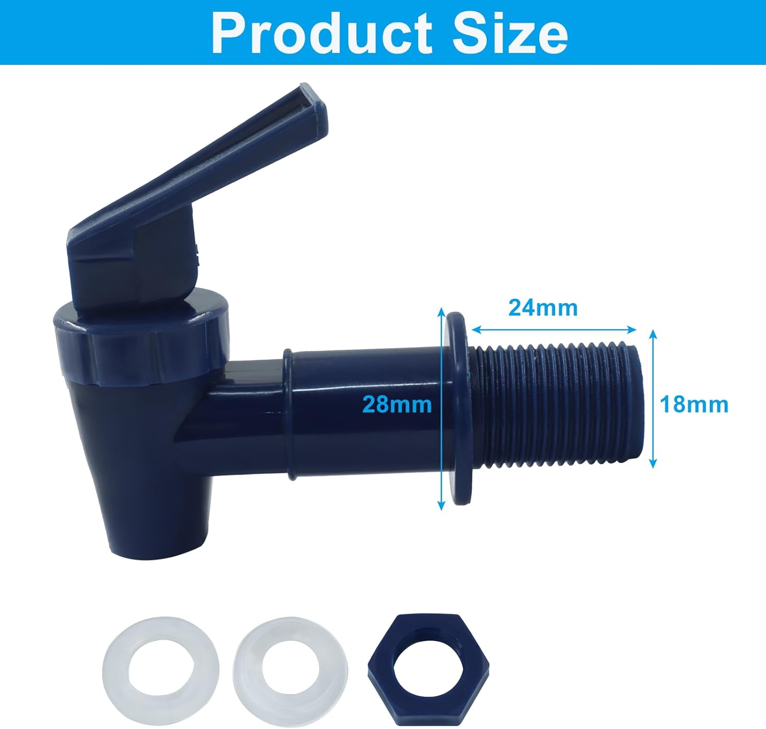 4 Pcs Replacement Cooler Faucet, BPA Free Water Dispenser Tap Reusable Spigot Spout, Beverage Lever Pour Dispenser Valve for Water Jug/Ceramic Crock(Dark Blue)