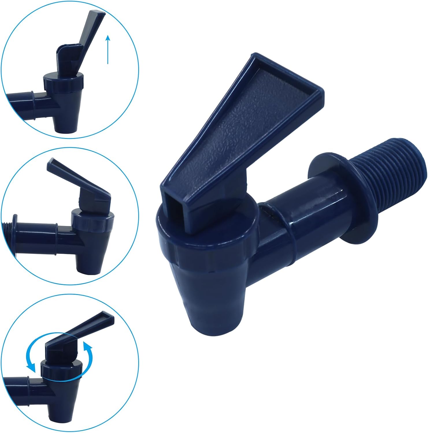 4 Pcs Replacement Cooler Faucet, BPA Free Water Dispenser Tap Reusable Spigot Spout, Beverage Lever Pour Dispenser Valve for Water Jug/Ceramic Crock(Dark Blue)