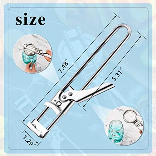 2 Pieces Master Opener Adjustable Jar and Bottle Adjustable Multifunction Stainless Steel Can Jar Lid Gripper Manual Opener Kitchen Accessories for Weak Hands Seniors