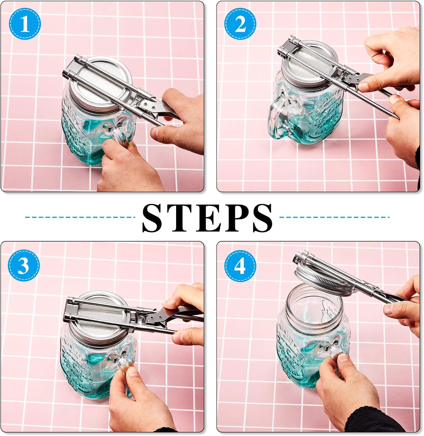 2 Pieces Master Opener Adjustable Jar and Bottle Adjustable Multifunction Stainless Steel Can Jar Lid Gripper Manual Opener Kitchen Accessories for Weak Hands Seniors