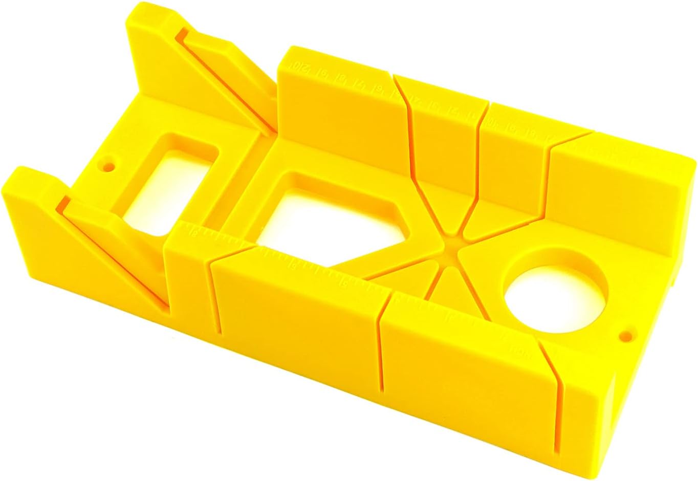 12-Inch High Impact Plastic Miter Box with Versatile Cutting Angles and Ruler Scale