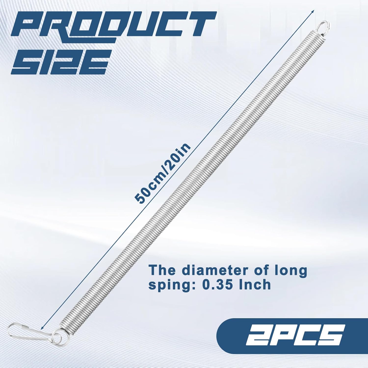 20 Inch Screen Door Spring, 2PCS Long Extension Spring Screen Door Closer Springs Self Closing Garage Door Springs Replacement Hardware for Light Storm and Screen Doors