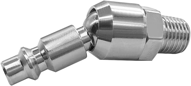 2PCS 1/4" NPT Male + 2PCS 1/4" NPT Female Thread Air Plug Industrial Swivel Coupler Steel Chrome Plating Construction