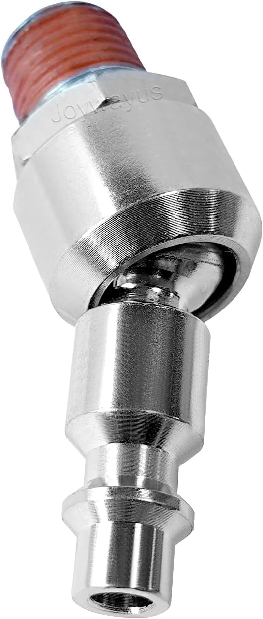 4PCS 1/4" NPT Male Thread Air Plug Pre-coated Sealant Industrial Swivel Coupler Steel Chrome Plating Construction
